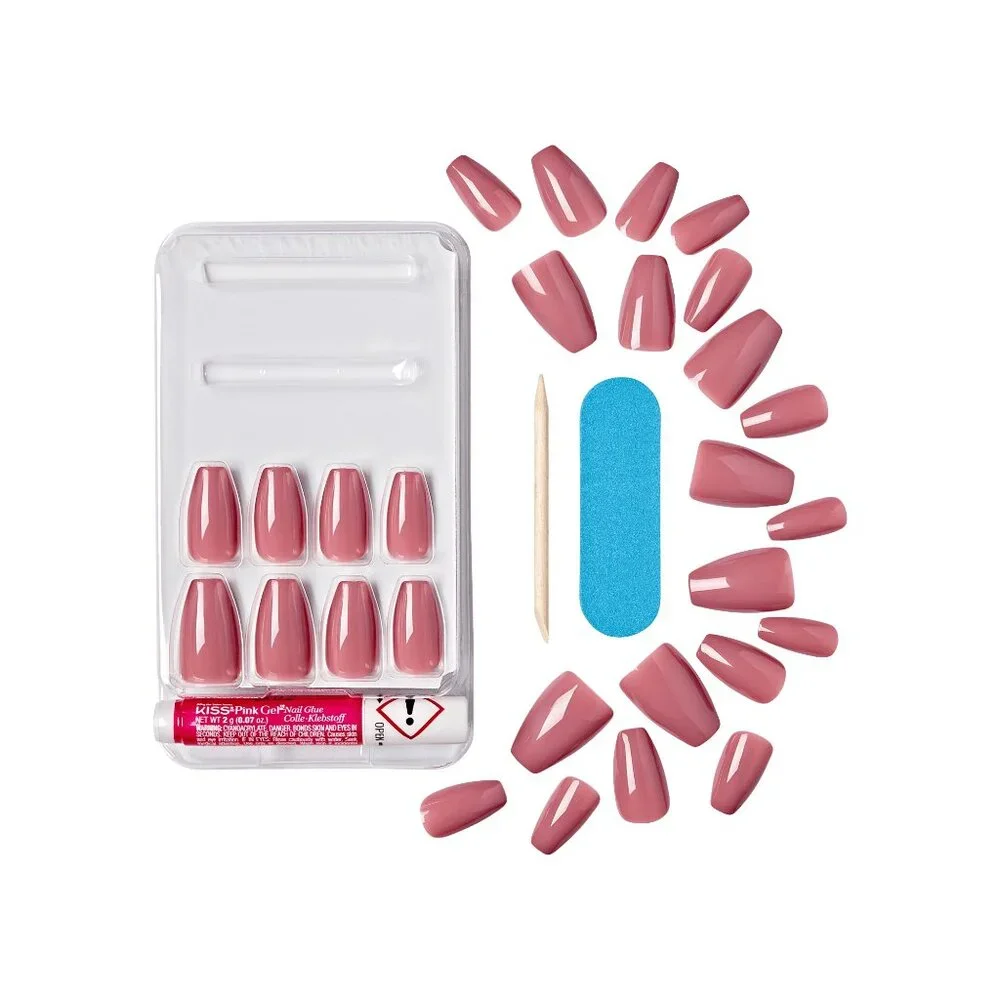 Kiss Gel Fantasy Medium Length Nails - Letter To Ur EX